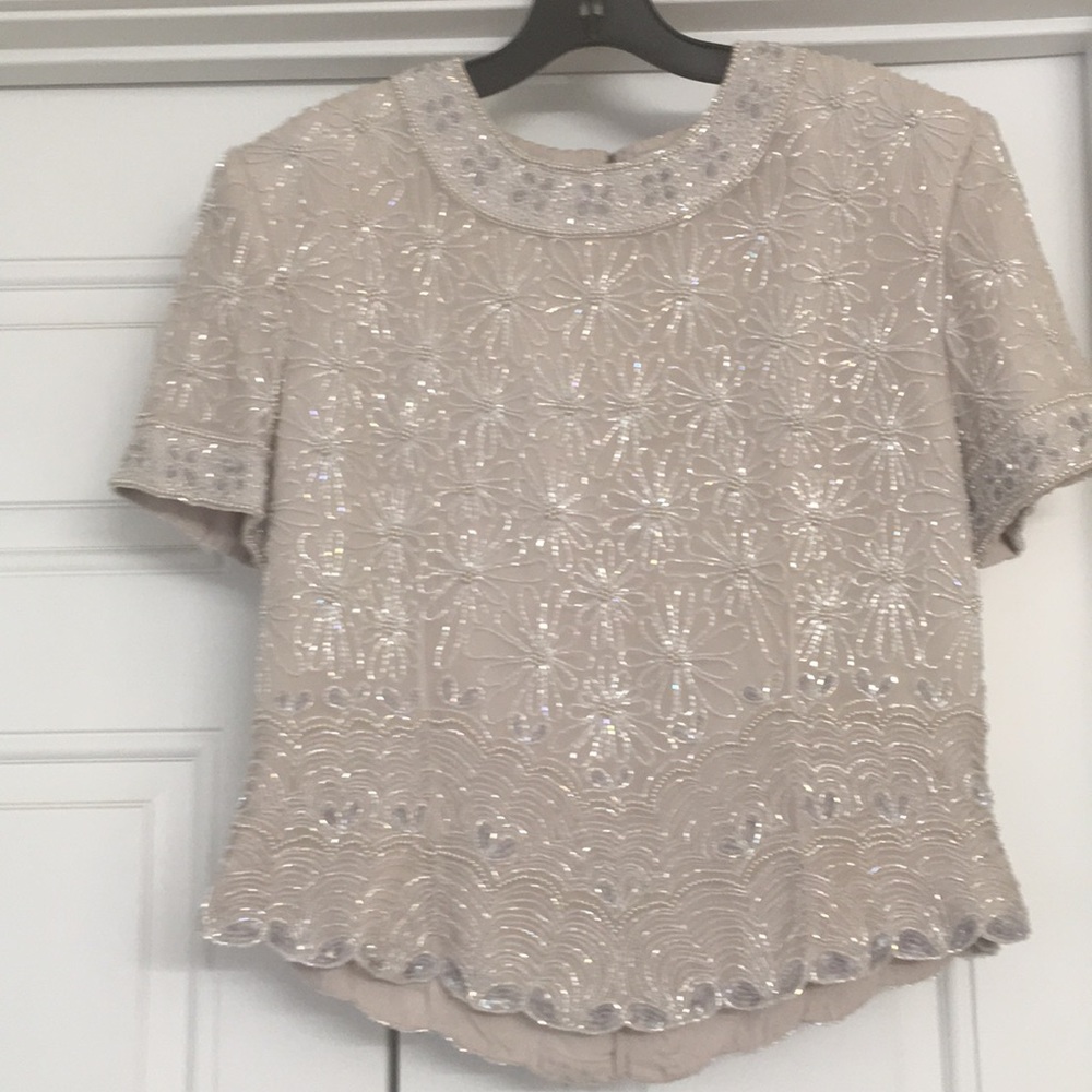 Beaded Adrianna Papell top Size 12